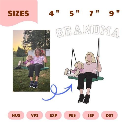 Photo to Embroidery File, Custom Portrait Embroidery Design, Family Embroidery Pattern, Machine Embroidery File, Digitizing Service - Etsy