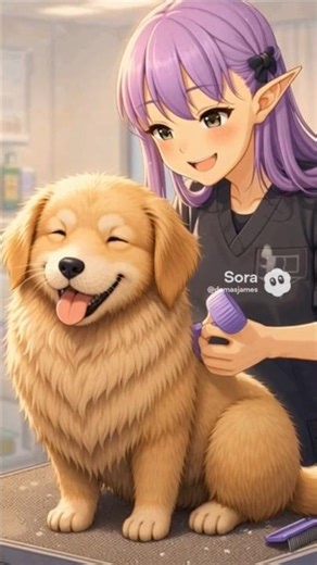 anime dog grooming day after camping. #anime #japanesecamp #laidbackcamp #yurucamp