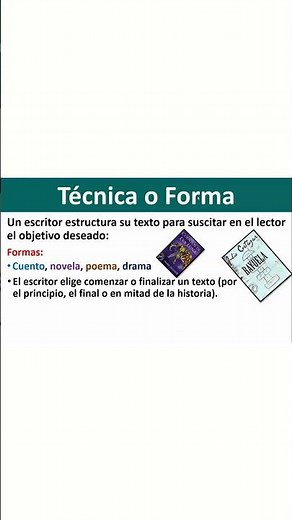 LITERATURA 1 - Técnica o forma de un texto literario