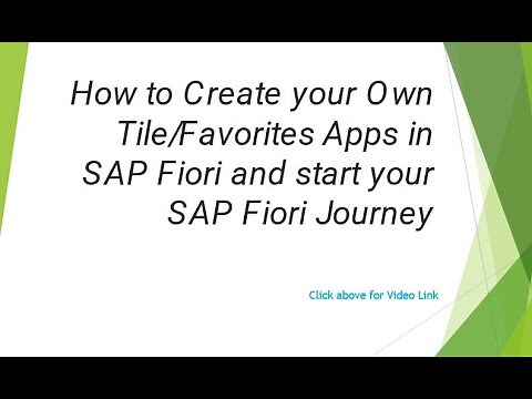 SAP Fiori: How to Create your Own Tile/Favorites Apps in SAP Fiori and start your SAP Fiori Journey