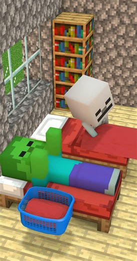 Minecraft - Steve removed the blanket with fart😆#shorts