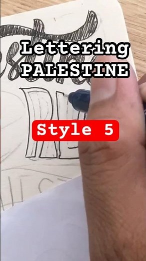 ✨No. 5 How I draw Lettering for 🇵🇸 Palestine with Graph Gear Pencil #shorts #subscribe #palestine