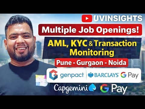 Multiple Job Openings | AML KYC | Genpact, Barclays, Capgemini, GPay | Pune, Gurgaon, Noida