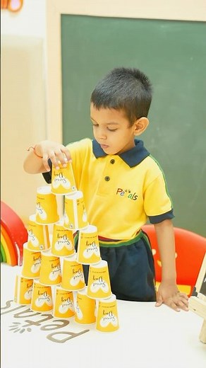 Pyramid activity | with paper cups | petals kids | age 2 - 5 years
