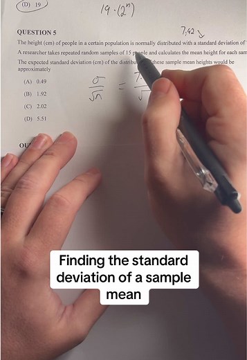 Finding the Standard Deviation of a Sample Mean – Specialist Maths 2025