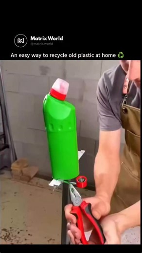 Matrix World on Instagram: "This video shows a clever DIY recycling loop where a green PET plastic bottle is turned into usable 3D-printing filament ♻️🧵. The bottle is cut, heated, and extruded into a continuous strand, then reprinted on a Creality Ender 3 into a new object—visually closing the bottle-to-filament-to-product cycle. It’s a simple but powerful example of how home recycling and maker culture can reduce plastic waste through creativity and accessible tools. Follow @matrix.world Medi