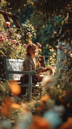 a cute squirrel sits on a garden #animals #cute #funny