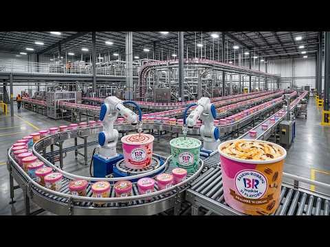 Inside a High-Tech Canned Ice Cream Factory: Mass Production Process #factoryprocess #cream