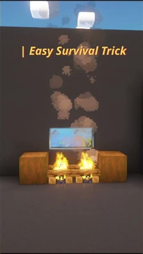 Minecraft Campfire Kitchen Build 🍳 | Easy Survival Trick #minecraft #shorts