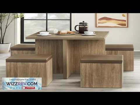 Small Dining Kitchen Table And Chairs Set For 4 With Seat Cushions