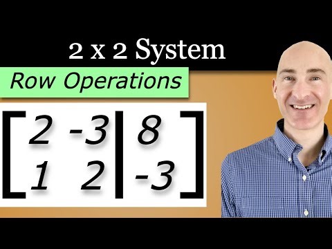 Solving a 2 x 2 System Using Matrix Row Operations (Gauss Jordan Row Reduced Echelon Form)