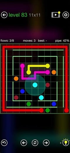 Flow Free - Walls - Courtyard Spin - Level 83 (11x11)