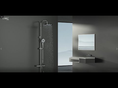 EMKE Duschsystem – Runde Kopfbrause, Thermostat & Hochwertiges Design