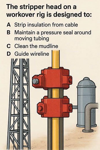 stripper head on workover rig Q13 #DrillingHSE #WorkoverRig #WellControl #OilfieldTraining