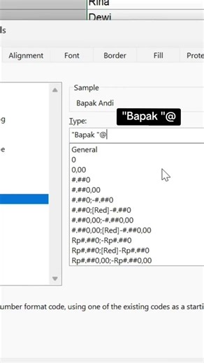 Cara bikin teks bapak/ibu di file Excel #excel #Microsoftexcel #microsoft