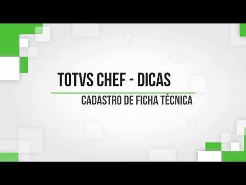 Totvs Chef - Como Cadastrar Ficha Técnica