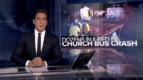 Bus carrying church group overturns on California highway