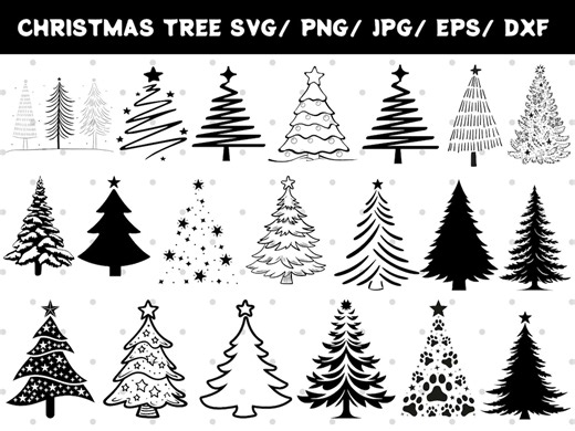 Christmas Tree SVG Bundle: Holiday Clipart (digital Download) - Etsy Australia