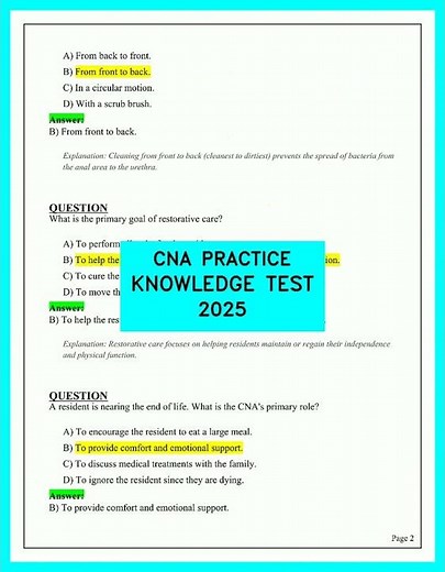 CNA Practice Test 2025: Pass Your Certification Exam on the First Try!