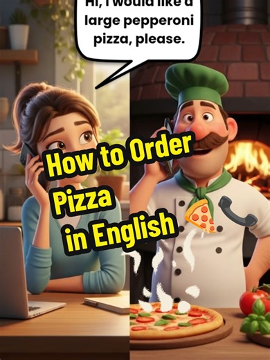 How to Order Pizza in English 🍕📞 #english #englishlearning #pizzalover #learnenglish #englishlearning