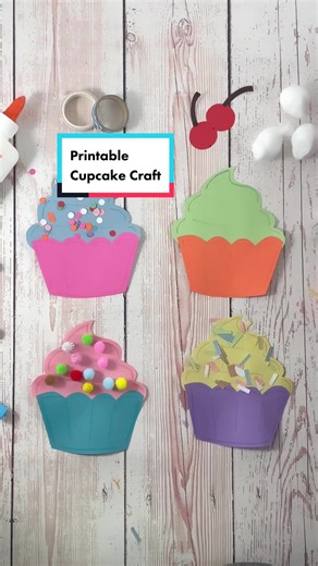 Free Printable Cupcake Craft for Kids | Fine Motor Skills & Creativity