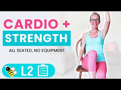 20 Minute Total Body SEATED Cardio + Strength Workout (includes Warm Up!)