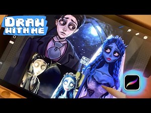 Draw With Me 💙| Victor & Emily from Corpse Bride Fanart | Drawing Tim Burton Characters in My Style