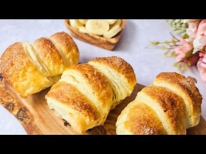 Puff pastry walnut banana recipe with cinnamon , few ingredients , delicious and easy to make