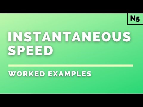 National 5 Physics | Dynamics | Instantaneous Speed | WORKED EXAMPLES