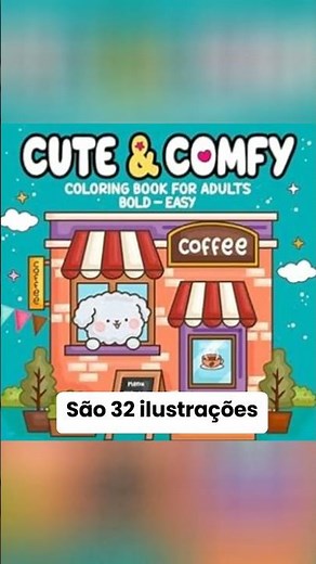 Cute & Comfy Coloring Book for Adults - Bold Easy - Livro de Colorir Adulto