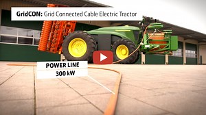 John Deere’s new kind of swarm concept for agricultural machinery - A fully electric swarm - How the future of farming could look like. A grid connected cable electric tractor with extended power