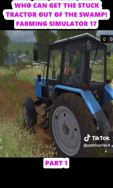 Stuck Tractor Rescue in Farming Simulator 17 Gameplay