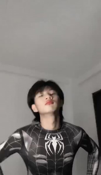 Black Spider-Man Costume Performance at Home