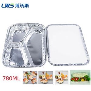 [Hot Item] Premium 3 Compartment Disposable Aluminum Foil Food Containers with Logo