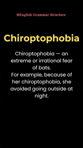 English Vocabulary | Chiroptophobia | #vocabulary #englishvocabulary #learnenglish