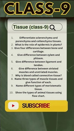 🧬 Tissues Chapter Class 9 | Must-Do Questions for Exams | Science Important Q&A #class9science