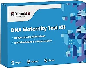 PaternityLab DNA Maternity Test - Lab Fees & Shipping Included - Results in 1-2 Days - at-Home Collection Kit for Mother & Child