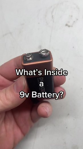 A look inside a 9V battery. Not car related but interesting. #thecarfixer #electrical