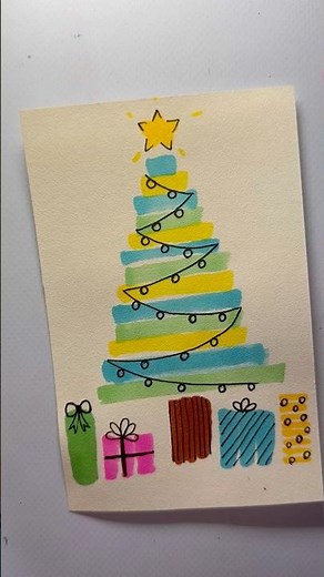 Easy Winter Tree Drawing 🌟 | Cozy Art in 1 Minute