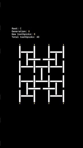 Toothpick Sequence with Circle of Fifths Harmony #math #fractal #visualization #music