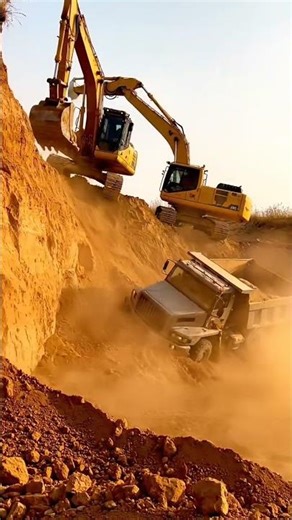 Massive Excavator Loading Dump Truck FAST! 🏗️ Heavy Equipment in Action