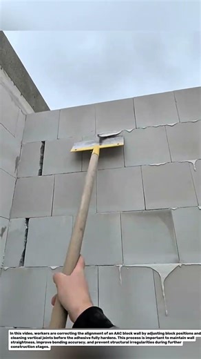 AAC Block Wall Alignment and Joint Correction | Lightweight Block Masonry Technique.