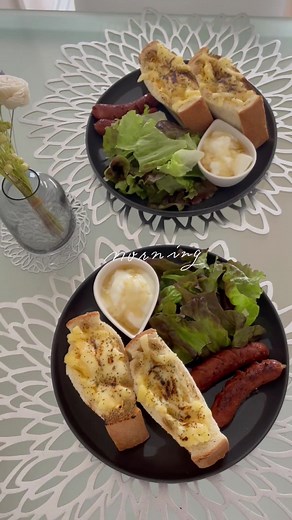 いつかのモーニングプレート🥣 #休日の過ごし方 #同棲 #日常vlog #おうちごはん #朝ごはん #モーニング #ワンプレート #おすすめにのりたい #運営さん大好き