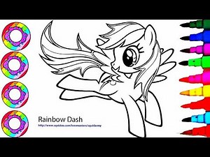 Rainbow Learning Colors by Coloring My Little Pony Princess Rainbow Dash Coloring Books for Children