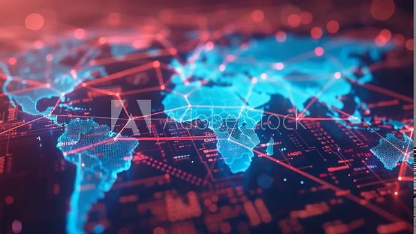 Video A digital map of the world displayed on a computer screen