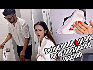 Period blood🩸prank on BF😂unexpected reaction| girlfriend | period #prank #reactionvideo #boyfriend