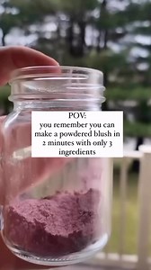 If you like powdered blush ~ give this a try 💗 This recipe is super simple, takes less than 5 minutes to put together Recipe ⤵️ Equal parts arrowroot powder beetroot powder (you can also use hibiscus powder if you’d like) depending on the shade of pink or red you’re aiming for you’ll adjust how much powder. Lastly, this part is optional but I add a dash of turmeric in there because I personally think the shade comes out better If you’re looking for a DIY powdered bronzer I’ve shared that before