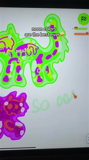 neon colours are amazing💜 #drawingtutorial #artworkout #applepencil #artgame #artchallenge