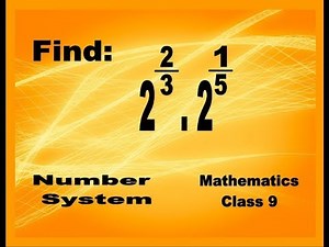 9th Class Maths NUMBER SYSTEM Algebra Simplify Exponents and Powers for Real Numbers