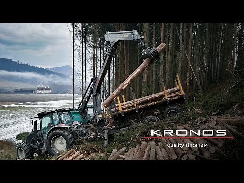 Kronos 140 4WDM forestry trailer + Gripto 1010 loader